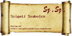 Szigeti Szabolcs névjegykártya